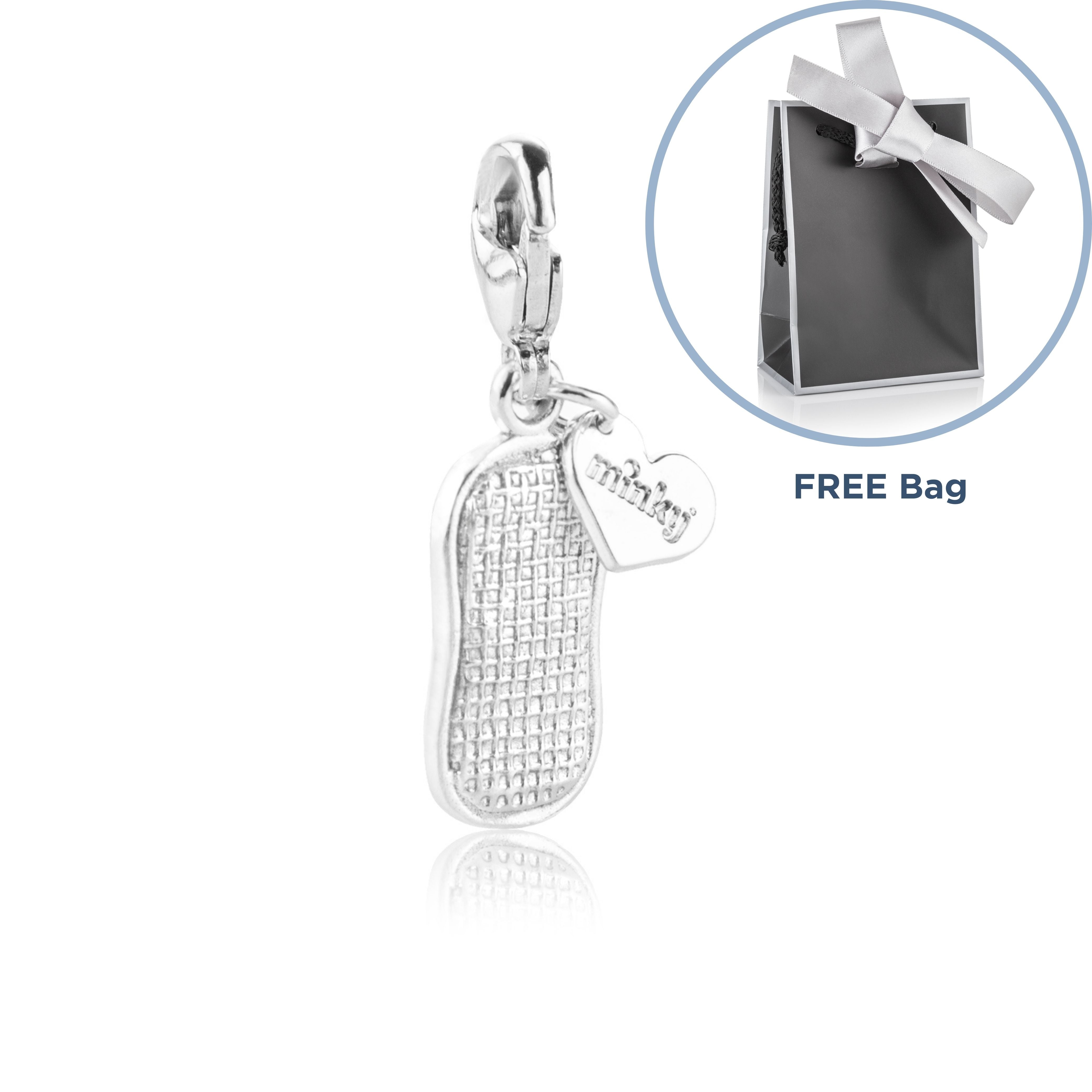 minky-silver-charm-dangle-clip-mit-gratis-geschenktasche image 1