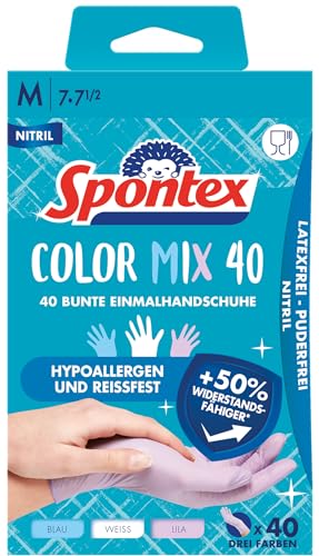 spontex-color-mix-einmalhandschuhe-nitril-gr-e-m-40-st-ck image 2