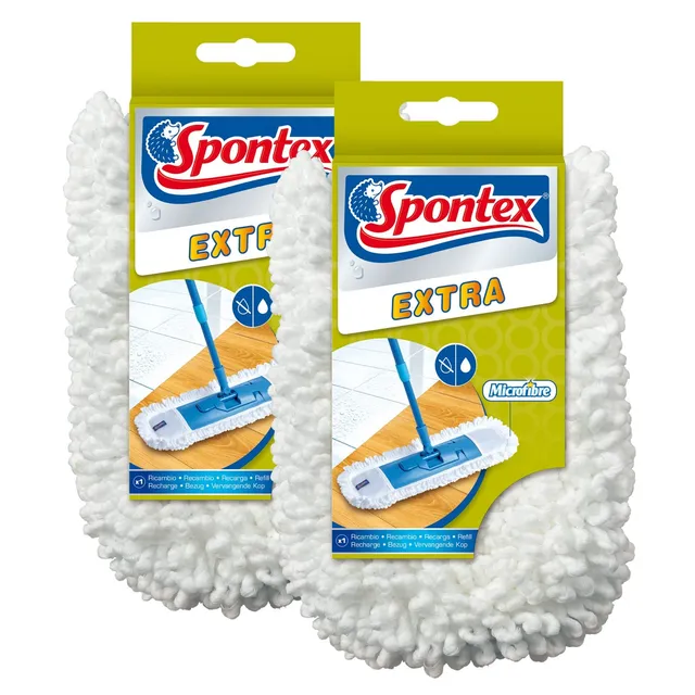spontex-extra-mikrofaser-ersatzbez-ge-2er-pack-f-r-bodenwischer image 1