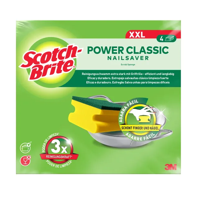 scotch-brite-classic-xxl-reinigungsschwamm-gelb-gr-n-4er-pack image 1