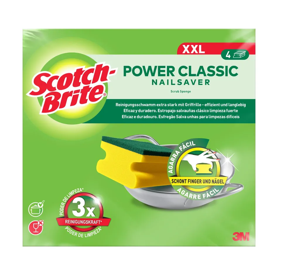 scotch-brite-classic-xxl-reinigungsschwamm-gelb-gr-n-4er-pack image 1